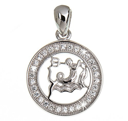 Silberketten Store Anhänger Sternzeichen Wassermann 925 Silber mit Zirkonia