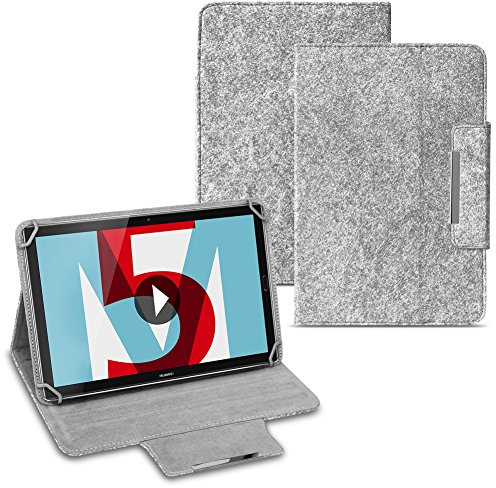 NAUCI Tablet Tasche für Huawei MediaPad T1 T2 T3 T5 10.0 Zoll Hülle Cover Filz Case Schutzhülle Filztasche, Farben:Hell Grau