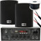 Outdoor Bluetooth Speaker Kit 2x Black Karaoke Stereo Amp Garden BBQ Parties
