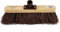 Newman and Cole 12 Wooden Broom Head with Stiff Bassine Natural Hard Bristle - Replacement Wooden Broom Head for Outdoor Garden Yard Brush Sweeping - Wood Brush Head Fitted Fixing Bracket Connector