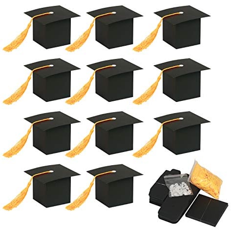 KATOOM 30Pcs Doktorhut Deko Box Herzlichen Glückwunsch Graduation Cap Dekoration Bachelor Hut Geschenkbox Abi Abschlussfeier Deko