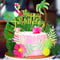 JeVenis Glitzer Flamingo Happy Birthday Cake Topper Ananas Kuchen Dekoration für Tropische hawaiianische Luau Motto Party Supplies