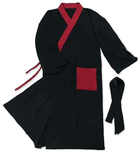 un-brand Kimono Giapponese da Uomo in Cotone a Doppia Garza Vestaglia Plus Size Abbigliamento Zen Abbigliamento taoista (Taglia XL, B2)