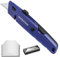 WORKPRO Teppichmesser aus Vollmetall, Einziehbarer Universalmesser mit Klingenaufbewahrung, Schnellwechsel-Cuttermesser mit Garnschneider, inkl. 13 SK5 Ersatzklingen, Blau