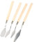 Lurrose Kuchen Spachtel 4Pcs Malerei Messer Make- Up Lippenstift Lidschatten Schaber Holzgriff ?l Malerei Mischen Spachtel für Farbe Mischen ?l Malerei Lieferungen Kuchenschaber