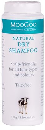 MooGoo Dry Shampoo Powder – Natural, Talc-Free, Non-Aerosol Hair Refresher & Volumiser for All Hair Types & Colours, Scalp-Friendly Formula, 100g / 3.5 oz.