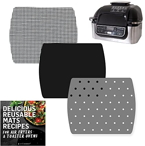 INFRAOVENS Air Fryer Reusable Liner Accessories for Ninja Foodi Grill AG301 5-in-1 4qt Ninja Air Fryer Accessories with Air Fryer Recipes, Easy to Clean, Food Safe Replacement for Parchment Paper by