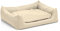 Juelle Hundebett aus Kunstleder Hundebett Kuschelbett Sofy Rex S-XXL (120x90cm, Ecru)
