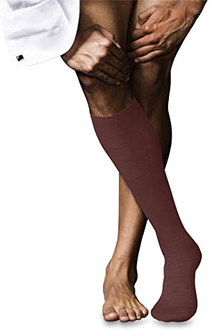 FALKE Herren Kniestrümpfe No. 6, Wolle Seide, 1 Paar, Rot (Rust 8214), 45-46
