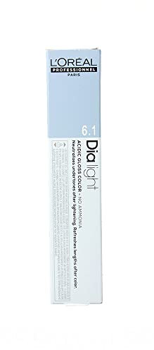 L'Oréal Professionnel DiaLight 6.1 Coloración Rubio Oscuro Ceniza Sin Amoniaco, 50ml