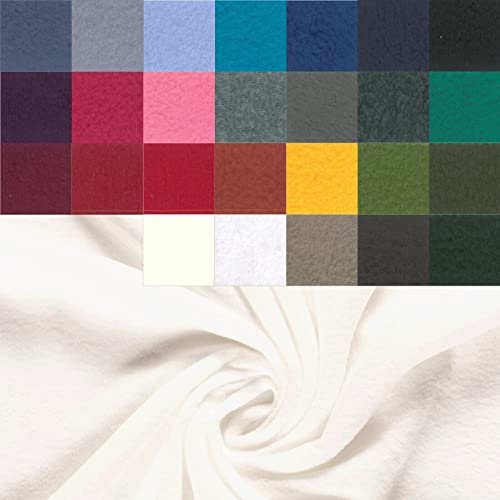 Polarfleece Meterware antipilling - Fleecestoff weich/kuschelig - Kuschelfleece Uni - Polyesterfleece - Winterstoff - 50 x 150 cm, Farbe: 051 creme