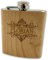Holz Flachmann mit Name und Schnörkel graviert | Geschenkidee Vatertag Männertag | Gravur personalisiertes Geschenk Geburtstag Weihnachten Opa Papa