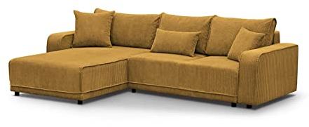 Generisch Ecksofa Primo L Eckcouch Farbwahl Wohnzimmer Schlaffunktion Modern (Links, Ginger – POSO 01)