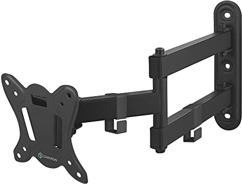 ONKRON Soporte de Pared para TV de 10 a 32 Pulgadas - Brazo TV con Carico de hasta 25 kg - Colgar Television Pared con VESA 75x75-100x100 mm/Soporte Televisor Giratorio y Inclinable NP15-B Negro