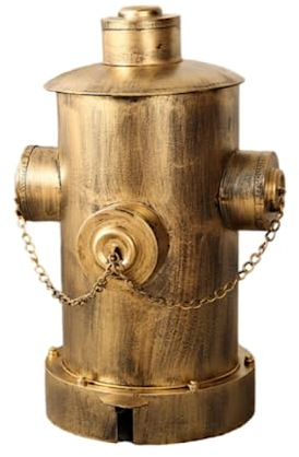 FIONEL Contenedor de basura Cubo de basura de hierro Retro, contenedor de basura con forma de hidrante de fuego de estilo Industrial resistente para Bar, hogar, cafetería, tienda Gran capacidad