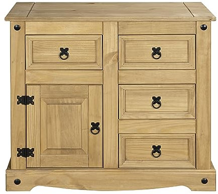 Corona 4 Drawer 1 Door Sideboard Mexican Solid Pine