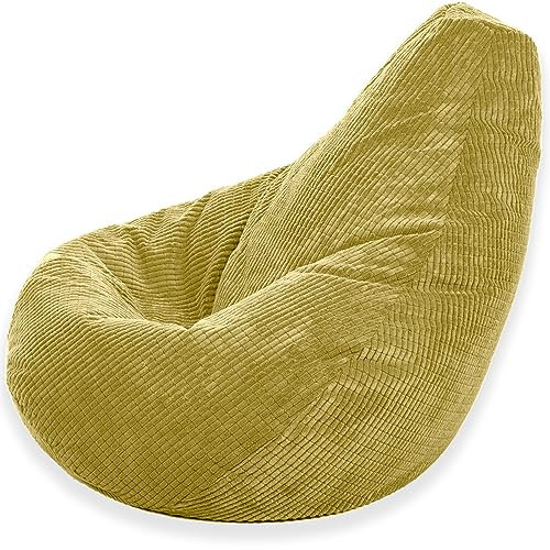 Gilda High Back Gaming Chair Bean Bag Delivered Filled Corduroy (Lime)