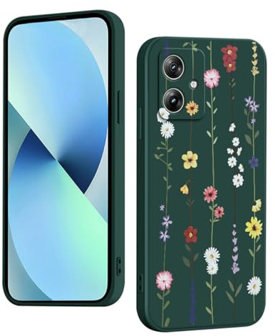 YUXING Funda para Motorola Moto G54 5G Silicona - Moda Lindo Patrón Diseño Delgado Carcasa, Antichoque, Antideslizante, Elegante, Protección Totaly Resistente (Flower,Green)