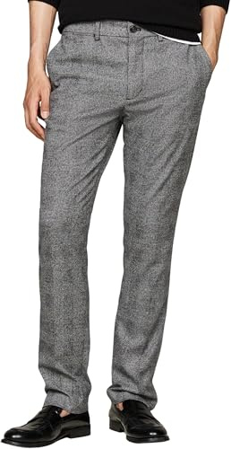 Tommy Hilfiger Herren Stoffhose Denton Brushed Check Anzughose, Grau (Turbine Grey), 33W/32L