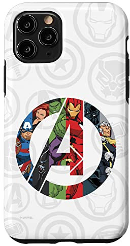 Marvel Avengers A Logo with Super Heroes Case for iPhone 11 Pro