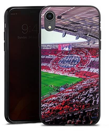Silikon Hülle kompatibel mit Apple iPhone Xr Case schwarz Handyhülle FCB FC Bayern München Bundesliga