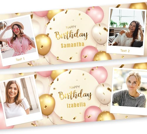 Geburtstagsbanner - XL Größen - Überraschen Sie Ihr Kind - Happy Birthday Girlande - Geburtstagsdekoration - Banner Personalisiert Ideal für Geburtstagsfeiern (Muster 3)