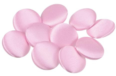 QUARKZMAN 10 Stück Knöpfe Rosa mit Stoffbezogene 20 mm Nähknöpfe Rund Stoffüberzug Knopf Ösenknöpfe für Mantel Hosen Anzüge Kleider Blusen Kleider Strickjacken Jeans DIY Dekorieren
