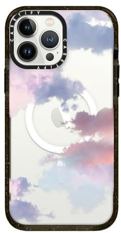 CASETiFY Impact iPhone 13 Pro Max Case [4X Military Grade Drop Tested / 8.2ft Drop Protection/Compatible with Magsafe] - Clouds - Glossy Black