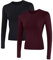 IECCP Damen Gym Sport Top Langarm Yoga Crop Tops Leicht Laufshirts Fitness Langarmshirt Workout Oberteil mit Daumenlöchern für Damen 2er Pack Schwarz und Wine Rose L