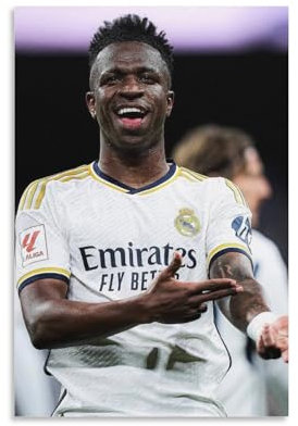 DAGUYS Poster, Motiv: Fußballer Vinicius Jr., Wandkunst, Gemälde, Leinwanddruck, Raumdekoration, 20 x 30 cm
