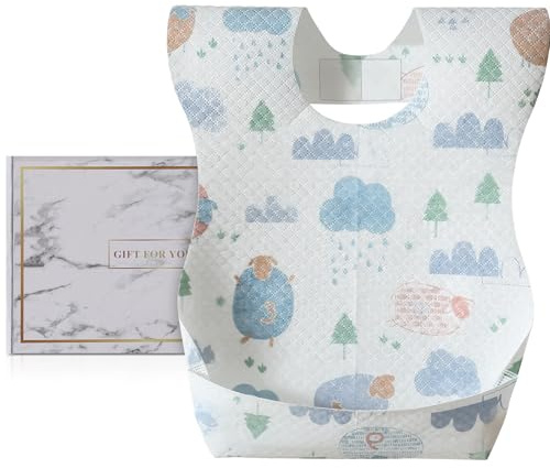 PewinGo Einweg-Lätzchen & Baby Entwöhnungslätzchen, Einfach zu Bedienen und Verstellbare Größe, Wasserdichte Innenschicht mit Hoher Wasserabsorbierenden Außenschicht, Outdoor Reisen