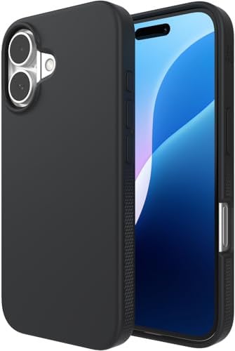 ZAGG Manhattan Snap Graphene-Reinforced Case for iPhone 16 [6.1-Inch], MagSafe Compatible, Slim Soft Design, Secure Grip, Shockproof Phone Back Cover (Black)