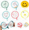 BSITSSS 6PCS Foldable Fan Round Folding Hand Fan Summer Festival Handheld Folding Fan Portable Beautiful Patterns Display Fans, Round Hand Fan for Home Personal Decoration Party Wedding