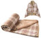 SIVENKE Damen Poncho Fleece Tragbare Decke, Karierte Schoßdecke Bequemer Poncho Plüschdecken Überwurf Schal Wickelbezug Umhang mit Knöpfen für Bett Sofa Büro