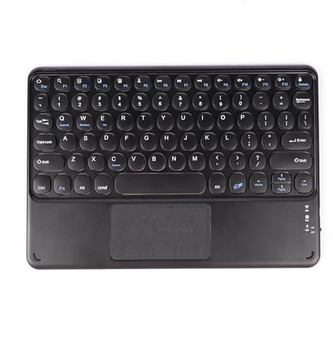Tastiera Bluetooth wireless da 10 pollici con touchpad per iPad, ultra-sottile, piccola, portatile, ricaricabile, con trackpad, per iPad, iPhone, tablet, telefono Android, PC, computer Mac, (nero)