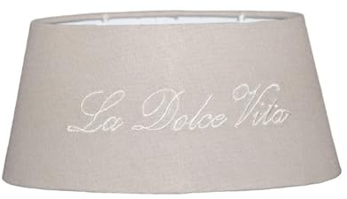 Lampenschirm Oval La Dolce Vita Grau für Tischleuchte 25-20-12