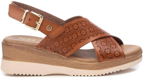 XTI - Sandalen Damen Kamel - Bequeme und vielseitige Schuhe - Casual Mode - Modell 14385201 (Größe 38)