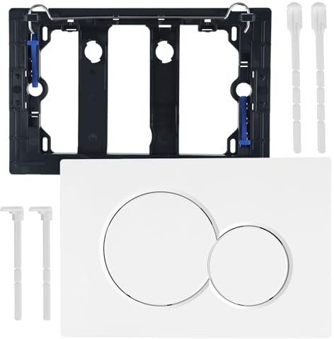 Toilet Push Plate Toilet Flush Cistern Replacement Parts Compatible with Geberit Sigma 01 UP320 UP300 UP720 115.770.11.5 White Plastic for 2 Flushes Pack of 1