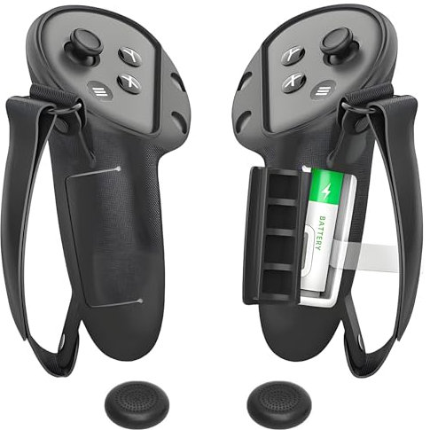 Alriedy Controller Grip Cover for Meta/Oculus Quest 3s/Quest 3, Quest 3 Controller Strap with Battery Opening Cover, Silicone Cover Accessories, Compatible with Meta Quest 3S Accessories (1 Pair)