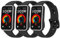 Amzpas 3 Stück Armband für Huawei Band 9 / Huawei Band 8 Armband Damen Herren,Neues Silikon Sport Ersatzarmbänder Uhrenarmband für Huawei Band 9/8(Schwarz/Schwarz/Schwarz)