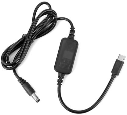 Baby Car Camera USB Powered Adapter, Durable Copper Baby Car Camera Monitor DC5521 to USB C Tape- C Cable Cord Adapter Practical Accessories for Vehicle Supports Cigarette Lighter Port Only(Black)