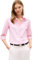 TOMMY HILFIGER Chemise boutonnée à manches longues en coton extensible pour femme Coupe droite Collection 2025, Fandango rayé rose, Taille XL
