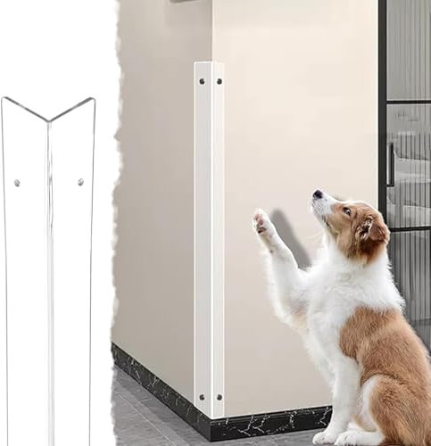 Seuil de Porte Protections Murales en Acrylique Anti-rayures, Protection D'angle pour Cadre de Porte, Plinthe, Armoire, Protection de Chant Double Face Découpable avec Vis(4x4x165cm/1.6x1.6x65in)