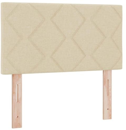 vidaXL Fabric Headboard Geometric with Headboard Cream 80 cm Fabric, Adjustable, Stylish Space-Saving Design for Contemporary Bedroom Furniture