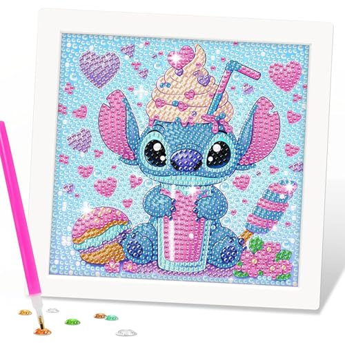 Gugatad Diamond Painting Pictures Children,Craft Set Diamond Painting Creative Gifts,Rhinestone Cross Embroidery Painting,for Living Room, Wall, Bedroom Decoration(B