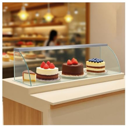 LVLDAWA Kühlvitrine Für Gewerbliche Buffets Klarglas-Thekenvitrine Für Bäckereien Dreiseitig Geschlossene Gebäckvitrine Für Dessertläden(70X53X50CM)