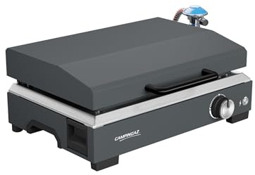 Campingaz Sigma 1 CV Gas-Plancha-Grillplatte mit Deckel | 2,8 kW Kochplatte | Tragbarer Tischgrill | Emaillierte Stahloberfläche | Brenner mit BlueFlame-Technologie für mediterranes Grillen