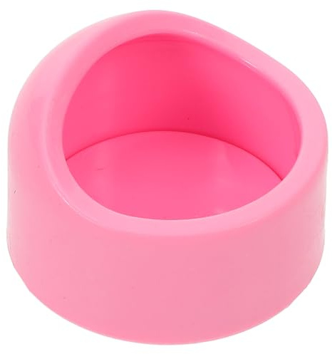 CVUTOVO Gamelle Ronde en Plastique Anti-Renversement pour Hamster, Cochon d'Inde et Chinchilla, Bol Alimentaire Compact et Résistant, Couleur Rose Pastel, Bol Stable pour Petits Animaux