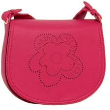 Agatha Ruiz de la Prada Bolso Bandolera de color fucsia con flor calada en la tapa