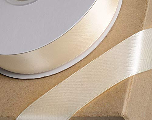 Club Green Doppel Satinband, Creme, 6 mm x 25 m
